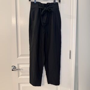 ASOS Black Cropped Tie-Waist Pants